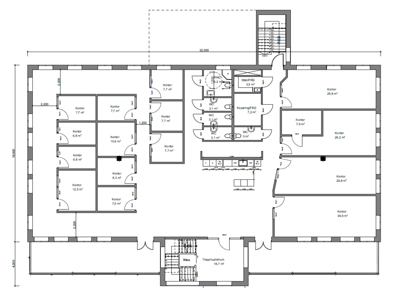 Planlösning över plan 2